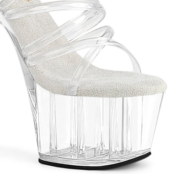 Clear Platform Stiletto Heels | Strappy High Heels for Pole Dance - Picture 2 of 5